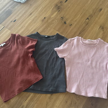 3-Piece Set Crop Top T-Shirts