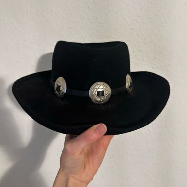 Cappello western nero, circonferenza 54 cm, S