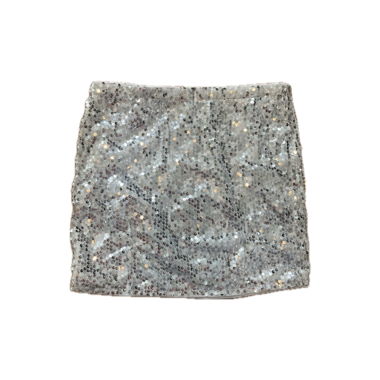 Minigonna con paillettes argento e fascia elastica