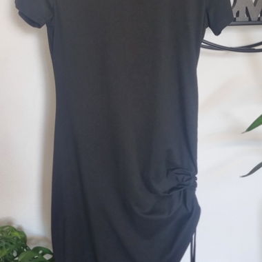 Black dress with ruching