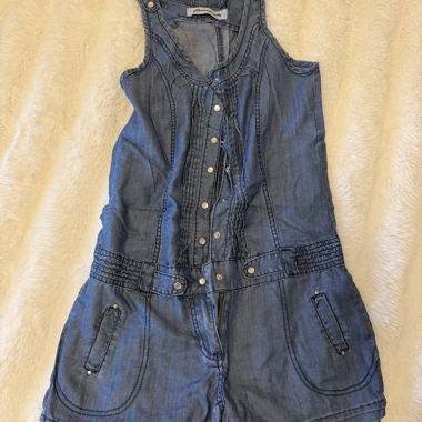 Jeans-Overall kurz