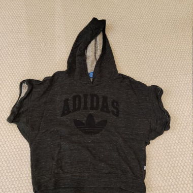 Adidas Kapuzenpullover Gr. XS schwarz kurzarm