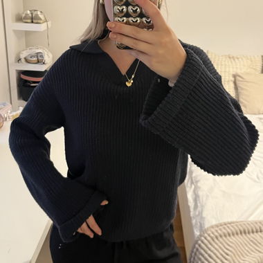 Strickpullover mit Kragen 
