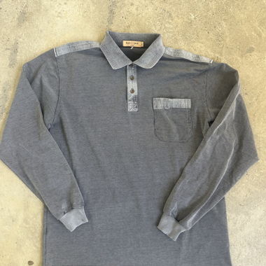 Polo a maniche lunghe grigio