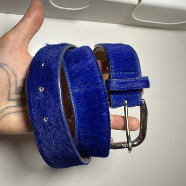 Ceinture ETRO effet poney bleu