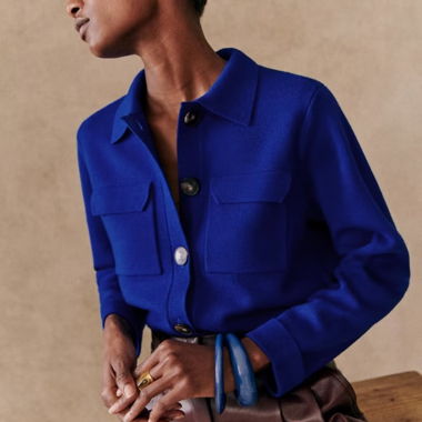 Blue cropped jacket Sezane size M