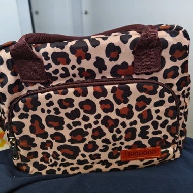 Borsa tote organizzatore con motivo leopardato