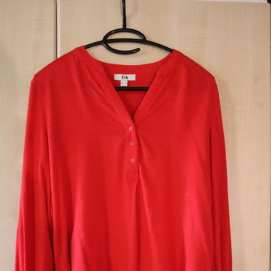 Rote Oversize Bluse 