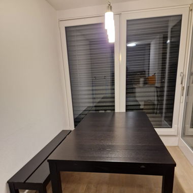 Black table and bench