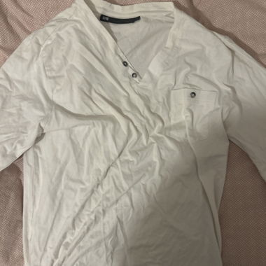 T-shirt Henley blanc