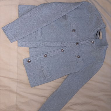 Veste cardigan en maille bleu