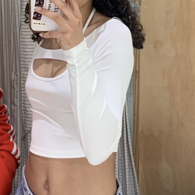 long sleeve crop top