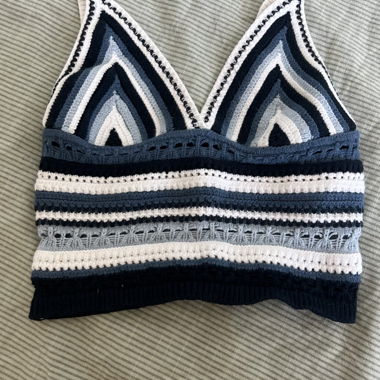 Haut court en crochet à rayures Subdued