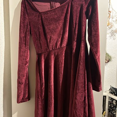 Burgundy Velvet Dress