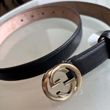 Ceinture en cuir Gucci noire G.85 cm