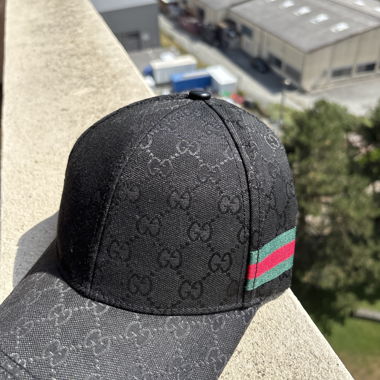 Black GG Pattern Cap