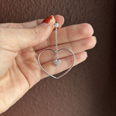 Orecchini a Cuore effetto Argento