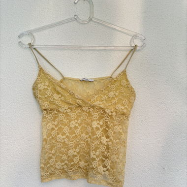 Débardeur à dentelle Subdued jaune