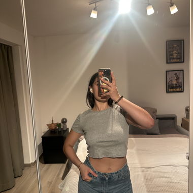 T-shirt crop tops gris 