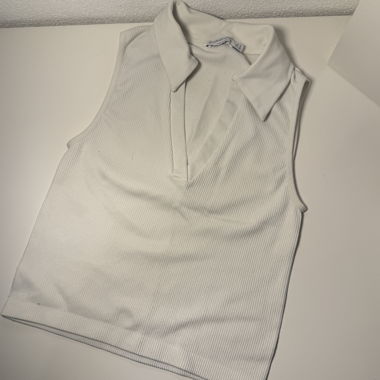 Top smanicato bianco Stradivarius / S