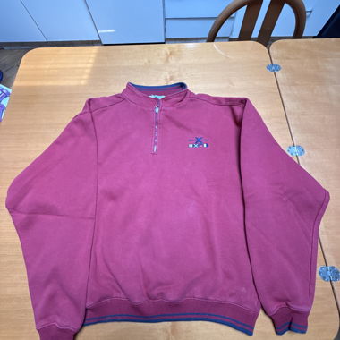 Magenta-Sweatshirt mit kurzem Reissverschluss
