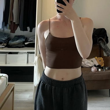 Crop top brun