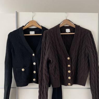 Doppelpack Cardigan schwarz/braun