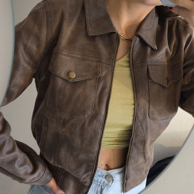 faux leather jacket