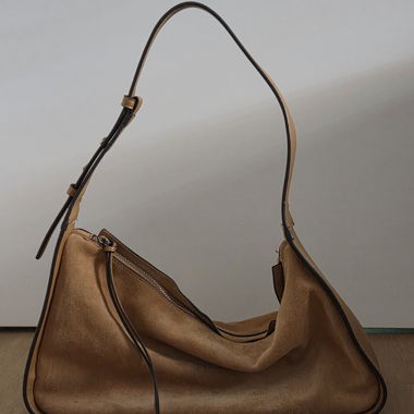 Borsa Slouchy in Vera Pelle – Cognac / Camel