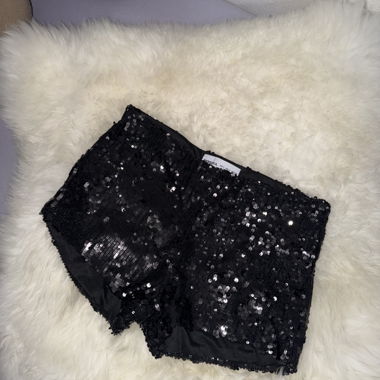 Black Sequin Shorts