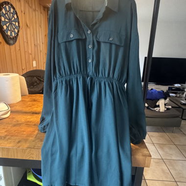 Bottle Green Shirt Dress