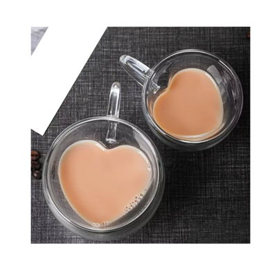 Herz Tassen Set doppelwandig Thermo Glas _3