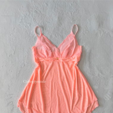 Neon Orange Mesh Fairy Babydoll (S/M)