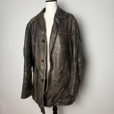 Vintage braune Lederjacke