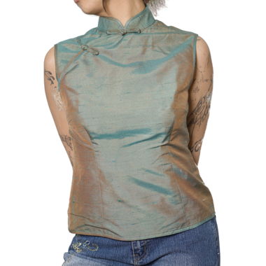 Y2K Sleeveless Mandarin-Collar Top