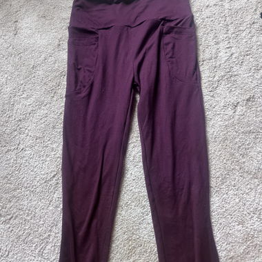 Wine Red High-Waist Leggings