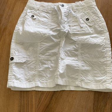 White Cargo Skirt