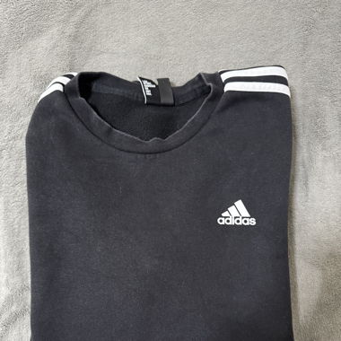 Sweat Adidas noir à bandes blanches – Taille M