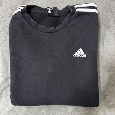 Sweat Adidas noir à bandes blanches – Taille M