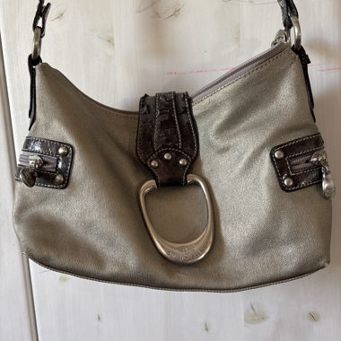 Silver handbag with chain strap