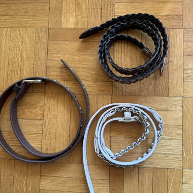 Set mit 3 dünnen Vintage-Gürteln im Y2K-Stil