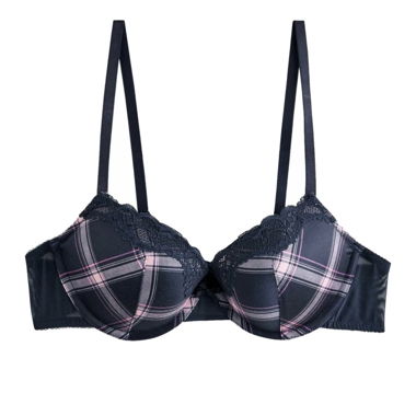 Karierter BH mit Spitze