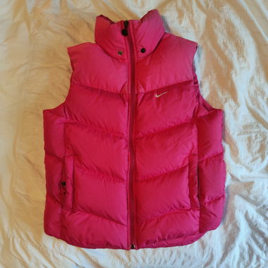 Gilet Nike vintage en duvet rose