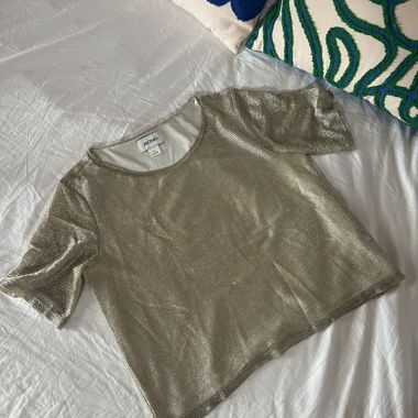 Top / T-Shirt gold-silbern MONKI