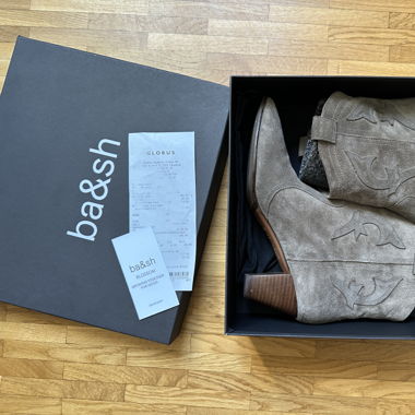 BA&SH Biker Boot Bikerstiefel "Casey" Taupe/Beige