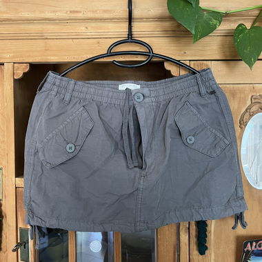 Grey Cargo Mini Skirt