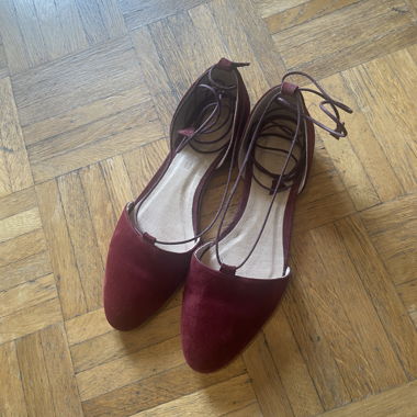 Ballerine Bordeaux con lacci