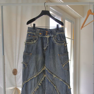 Personsoul, Tie-Dye Raw-Edge Baggy Pants