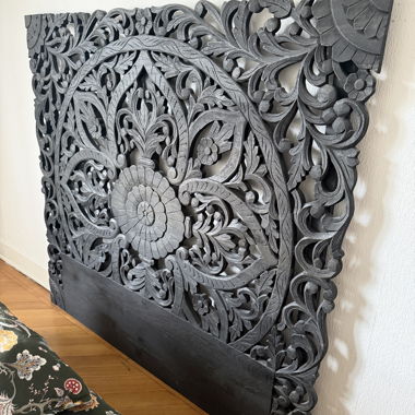 Black Sculpted Headboard