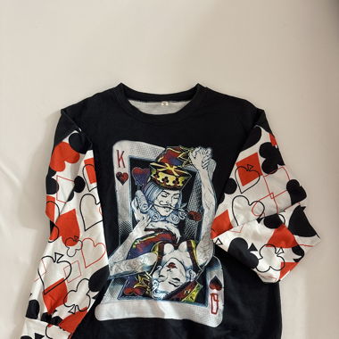 Sweatshirt with jass-card pattern